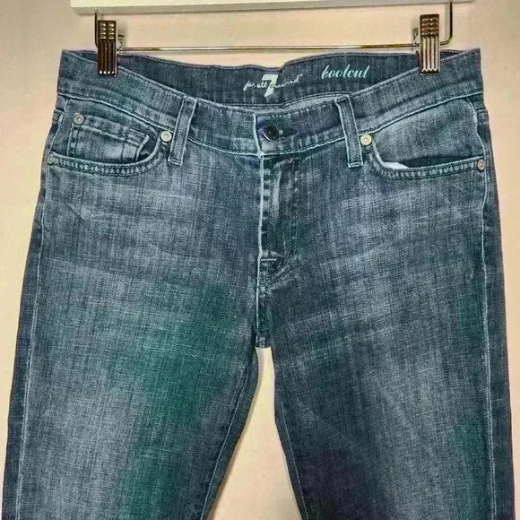 7 for all mankind women's medium wash low rise bootcut jeans size 28 - Picture 4 of 9